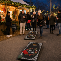 Ensemble de jeu de Cornhole pliable professionnel, édition Noël, en bois massif de qualité supérieure, avec logo personnalisé