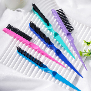 Commercio all'ingrosso spazzole per capelli di colore personalizzato pettine sottile linea strumenti per lo Styling stuzzicando dietro pettinatura spazzola per capelli tinti di capelli - Product Image 1