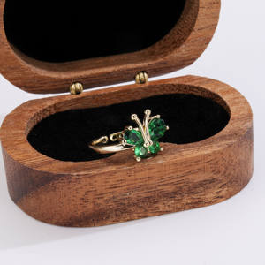 Elegant Green Cubic Zirconia Butterfly Open <b>Ring</b> Luxury Gold Plated Brass Animal <b>Adjustable</b> <b>Rings</b> Minimalist Jewelry for Her - Product Image 1