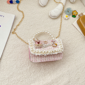 Sac à bandoulière personnalisé en peluche, motif dessin animé, mini portefeuille, lapin, princesse, perle, fleur, pour femmes adultes, cadeau - Product Image 2