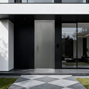 3D резная алюминиевая входная дверь, пуленепробиваемая теплостойкая Роскошная линия, минималистичный дизайн, наружные двери для - Product Image 3