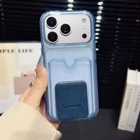 Nouvelle conception Étui de téléphone portable en TPU souple avec porte-cartes et paillettes pour iPhone 13 14 15 16 17 Air 17 Pro Max, coque arrière avec support de téléphone