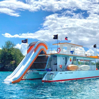 Grand bateau flottant personnalisé Yacht lac d'eau toboggan de quai gonflable toboggan de yacht de mer pour adulte