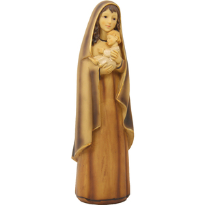 Estatua Moderna Hecha a Mano de la Virgen María, Figura Sagrada Teñida, 20 cm de Altura, para Sala de Estar, Hogar, Parque, Uso Exterior (9006935232219) - Product Image 1