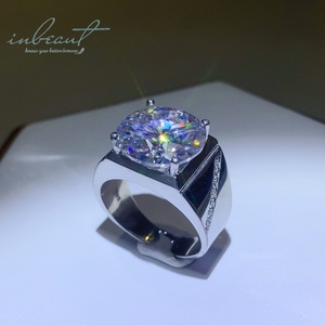 <span class=keywords><strong>Bague</strong></span> de <span class=keywords><strong>mariage</strong></span> pour <span class=keywords><strong>homme</strong></span> en argent massif 925, diamant original de 10 carats, taille brillant, test de couleur D réussi, moissanite, bijoux fins - Product Image 4