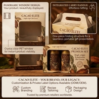 Boîte à poignée en carton ondulé recyclable imprimée sur mesure avec pelliculage mat et poignée découpée pour cadeaux de chocolat artisanaux