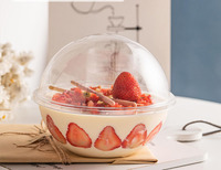 IMEE Transparent En Plastique Emballage Bol Jetable Mousse Gâteau Boule Boîte Portable Dessert Conteneur Boîte