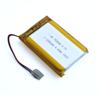 Batterie LiPo rechargeable à semi-conducteurs certifiée UL1642 CE 3,7 V 2400 mAh, pochette A&S Power AS553640, 500 cycles