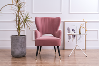 Fauteuil d'appoint modulaire Laynsino de style nordique de luxe, en velours bleu, pour chambre et hôtel