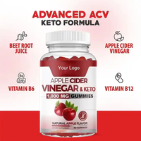 Gummies véganes au vinaigre de cidre de pomme (ACV) Keto 500mg, supplément détoxifiant au gingembre pour la minceur, vitamines pour un ventre plat, gummies au vinaigre de cidre de pomme