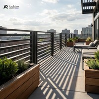 Rampe d'escalier de balcon en alliage d'aluminium de luxe, résistante à la rouille et à l'eau, balustrade extérieure à lattes horizontales pour appartement