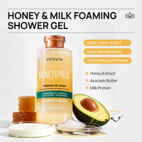 Gel Douche Moussant Lacté Hydratant et Nourrissant au Miel, Parfumé, pour une Peau Douce, Éclatante et Rafraîchissante