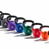 Ensemble de kettlebells réglables en fonte VIGFIT, vente en gros, 4-20 kg, revêtement PVC, vinyle, néoprène, codage couleur, entraînement de force commercial