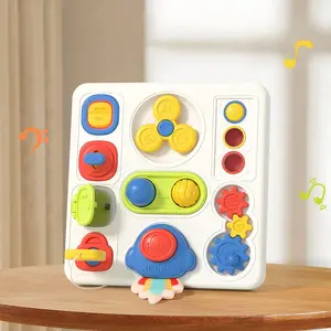 Juguete sensorial para niños pequeños, tablero ocupado de plástico Montessori, tablero ocupado de fieltro para actividades para niños, juguete interactivo, juguetes educativos para niños