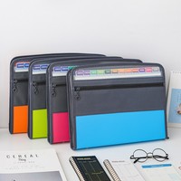 Pochette de rangement A4 à 13 compartiments en PP avec fermeture éclair, classeur multi-niveaux pour documents, cadeau d'affaires