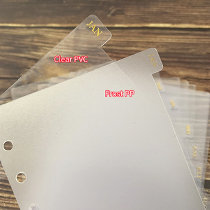 Tùy chỉnh A5 rõ ràng PVC hàng tháng Tab Divider nhựa trong suốt chỉ số trang với lá vàng Loose-Leaf kế hoạch Divider Tab bên phải - Product Image 6
