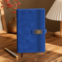Großhandel Genähtes PU-Veganleder Hardcover Notizbuch mit Eigenem Logo A5 Journal Tagebuch Bronze-Verschluss OEM Planer 100 Blatt
