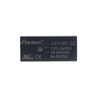 Relais électromagnétique miniature scellé Asiaon AS115F 2Z 2023 pour carte de circuit imprimé (PCB) 12V/24V 250VAC 8 broches 8A/16A