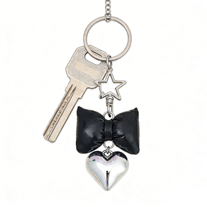Llavero de Satén con Lazo y Colgante de Corazón, Elegante Accesorio de Moda para Bolso, Mochila, Cartera, Regalo, Decoración de Fiesta para Mujer y Niña - Product Image 3
