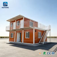 Maison en bois à deux étages de style moderne, facilement assemblable et utilisable pour les bureaux de chantier et les résidences