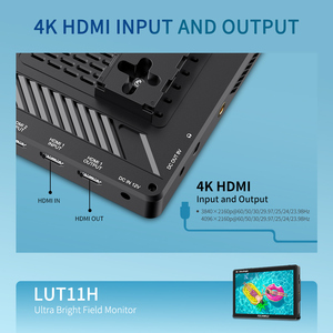 FEELWORLD LUT11H 10,1 pulgadas 4K HDMI 3D LUT pantalla táctil HDR Monitor <span class=keywords><strong>de</strong></span> campo profesional 2000nit IPS Monitor <span class=keywords><strong>de</strong></span> cámara - Product Image 4