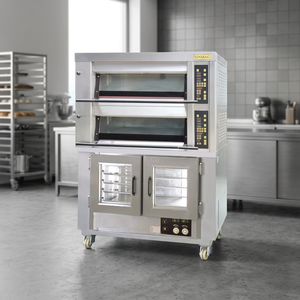 Four de boulangerie commercial SINMAG double couche 4 plateaux, avec chambre de levage électrique 10 plateaux, prise UE, équipement de boulangerie autonome pour la cuisson - Product Image 2
