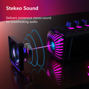 Barra de Sonido RGB Inalámbrica para Juegos, Barra de Sonido para Computadora de Escritorio con Bajos, Bluetooth, para PC, Teléfono Móvil - Product Image 3