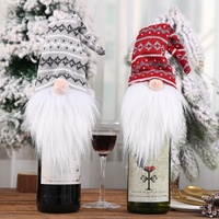 Nuevas Decoraciones Navideñas, Gorro Tejido, Muñeco de Gelo sin Rostro, Funda para Botella de Vino y Decoración