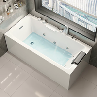 Bain à remous ovale moderne en acrylique écologique pour extérieur, spa chauffé avec 8 jets pour jardin, villa, salle de bain
