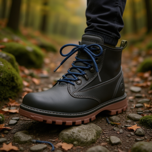 Laccio per scarpe cerato Ilan blu navy 130 cm per stivali e scarpe - Product Image 3