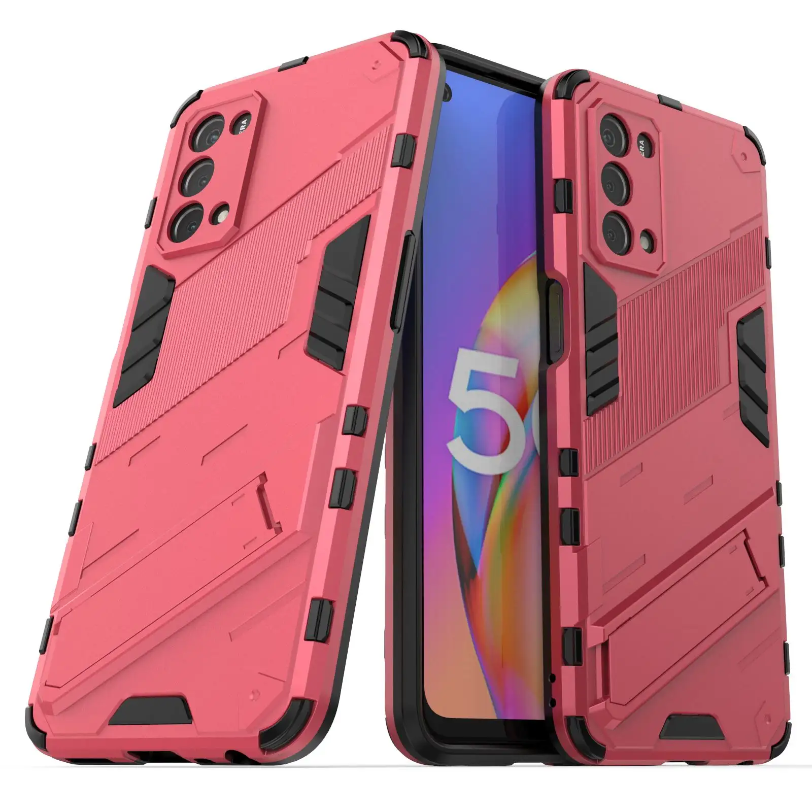 Punk Series Shockproof Phone Armor Case for Oneplus Nord N200 TPU Mobile Phone Case for Oneplus with Kickstand Back Cover