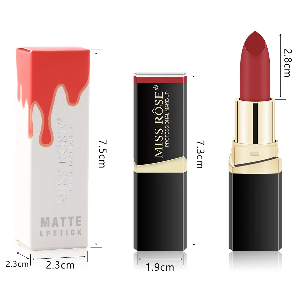 MISS ROSE lipstik matte beludru, 42 warna merah seksi tahan air tahan lama mudah diwarnai bibir kosmetik kecantikan Makeup