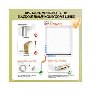 Persianas Celulares Manuales con Riel Lateral de Tela Blackout Honeycomb para Tragaluces - Product Image 3