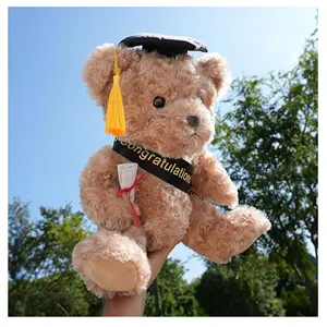 Absolventenbär gefüllte Tiere Party-Geschenke individualisierte niedliche Absolventenbär Teddy-Plüschtiere weich mit Doktorenkappe