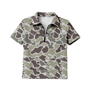 Camiseta de manga corta con cremallera y estampado de camuflaje personalizado GT1600, antiarrugas, para mujer adulta, venta al por mayor, top de verano para adulta - Product Image 2