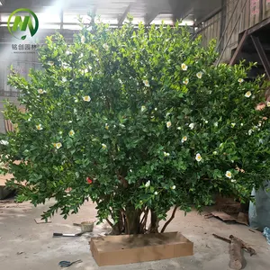 Arbre de fleur de thé à haute simulation grand arbuste artificiel avec fausse fleur de fruit arbre à thé pour décoration intérieure et extérieure