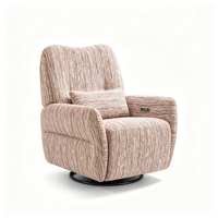 Fauteuil inclinable électrique pivotant ATUNUS 360, tissu chenille rayé, canapé lounge une place pour salon et chambre