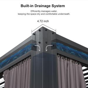 Pérgola Bioclimática de Aluminio Resistente para Exteriores 3x4, Estructuras de Jardín de Alta Calidad para Mejorar su <span class=keywords><strong>Oasis</strong></span> en el Patio Trasero - Product Image 4