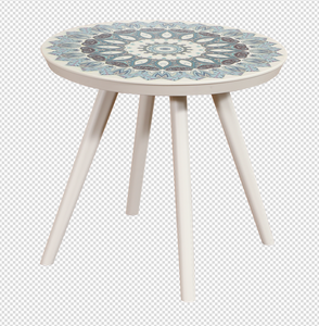 रसोई के लिए प्लास्टिक शीर्ष मोज़ेक पैनल सामग्री के साथ kd आउटडोर गोल पैटिओ टेबल टेबल टेबल - Product Image 1