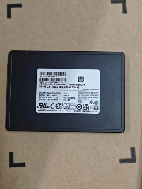 PM893 480GB 2.5" SATA 6Gb/s Internal Enterprise SSD MZ-TL34800 Server