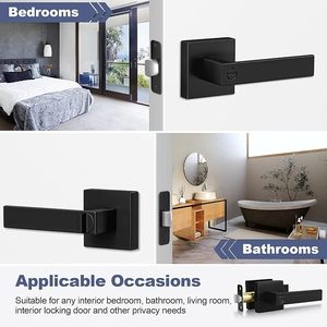 Poignées de porte intérieures noires mates divines - Product Image 6