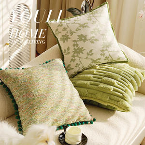 Funda de Almohada Cuadrada de Lona con Rayas, Estilo Retro, Color Verde Crema, de Lujo Ligero, para Sala de Estar, Sofá o Cama - Product Image 3