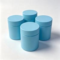 Pot en plastique pour huile et pilules, 60 ml et 120 ml, bleu et blanc, anti-odeur, avec couvercle sécurité enfant, pour joints.