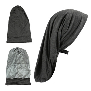 Chapeau de sommeil en satin double couche HZM-18298 <span class=keywords><strong>pour</strong></span> cheveux longs <span class=keywords><strong>Dreadlocks</strong></span> Cap Réglable Stay Slouchy Beanie Hat - Product Image 3