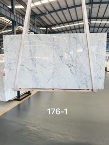Italian Statuario Marble Snow White/<strong>Grey</strong> Veined Polished Stone Waterproof Eco-Friendly Modern Design for Dining Kitchen Bathroom - Product Image 1