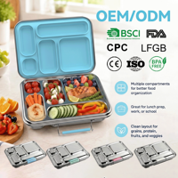 Boîte à lunch isotherme en acier inoxydable 304 anti-fuite Aohea pour enfants, boîte bento métallique pour l'école, conteneur de stockage alimentaire isolé