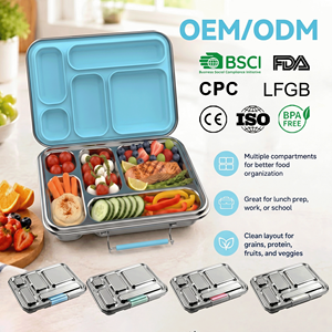 Aohea Leakproof Stainless Steel Lunch <b>Box</b> for <b>Kids</b> 304 Metal Bento <b>Box</b> for School Children Insulated Food <b>Storage</b> Container - Product Image 1