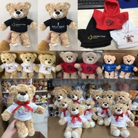 Nouveau design d'ourson en peluche pour bébé, jouet en peluche pour cadeaux, logo personnalisé, ours en peluche doux avec t-shirt bleu