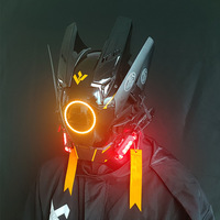 Casque de Moto LED Cyberpunk Lumineux Design Sécurité pour Motard Extérieur Vélo pour Halloween