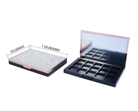 Palet Eyeshadow Bulat 15 Warna Kotak Plastik ABS Kosmetik dengan Stempel Logo Kustom Ramah Lingkungan